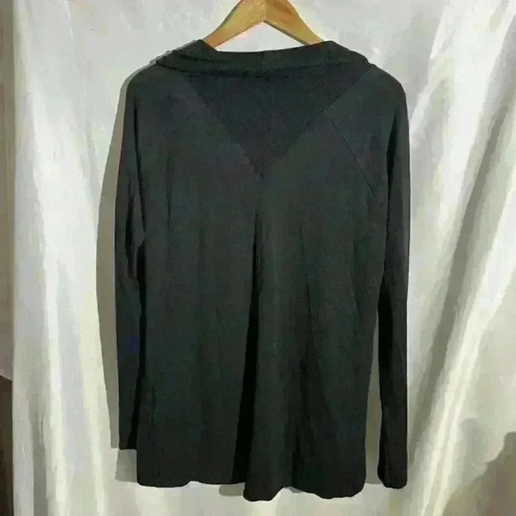 Athleta Cardigan Sweater Womens Size Medium Black Open Front Long Sleeve - Picture 4 of 5